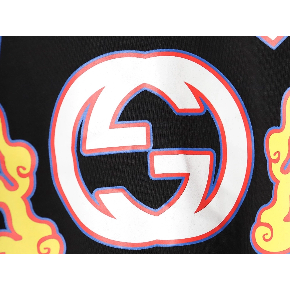 Reps Gucci dragon print contrast print t-shirt TSK1,All order with free shipping Reps Gucci