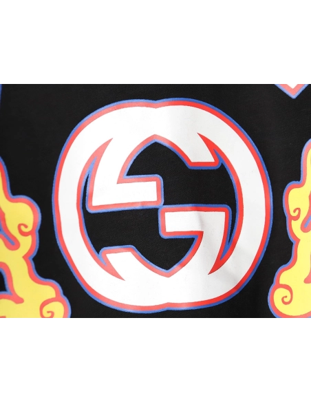 Reps Gucci dragon print contrast print t-shirt TSK1,All order with free shipping Reps Gucci