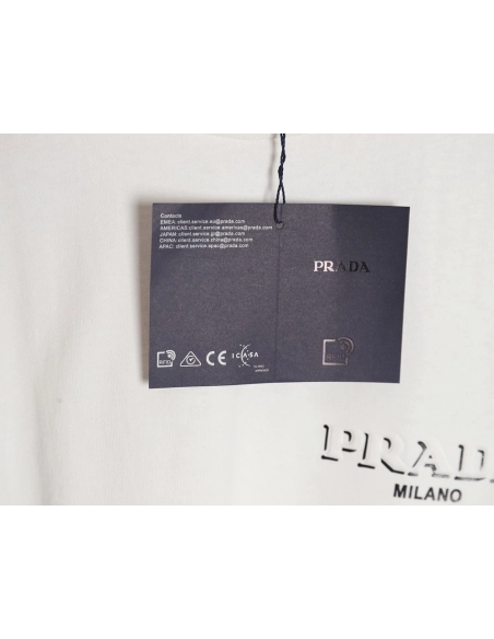 Prada 24SS triangle logo laminated T-shirt,All order with free shipping Prada