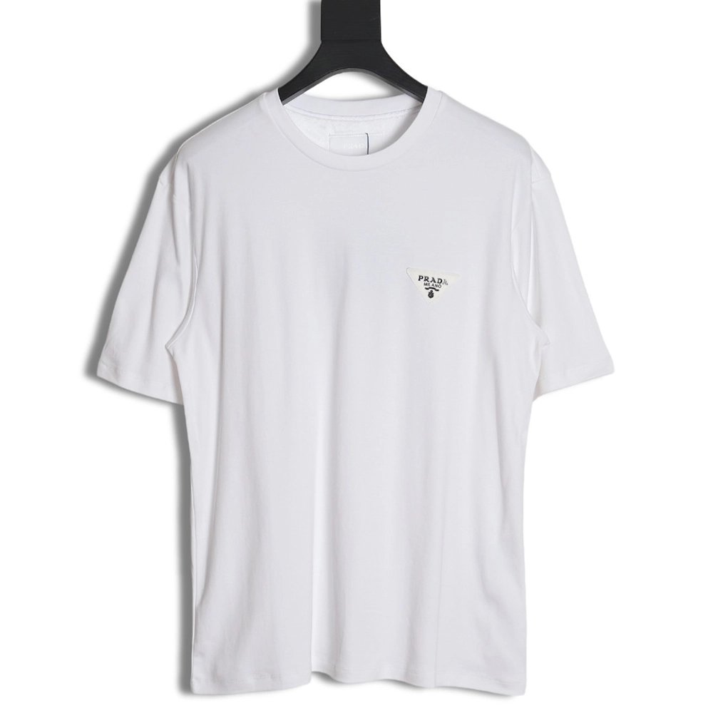 Prada 24SS triangle logo short-sleeved T-shirt,All order with free shipping Prada