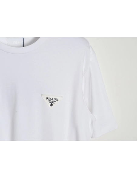 Prada 24SS triangle logo short-sleeved T-shirt,All order with free shipping Prada