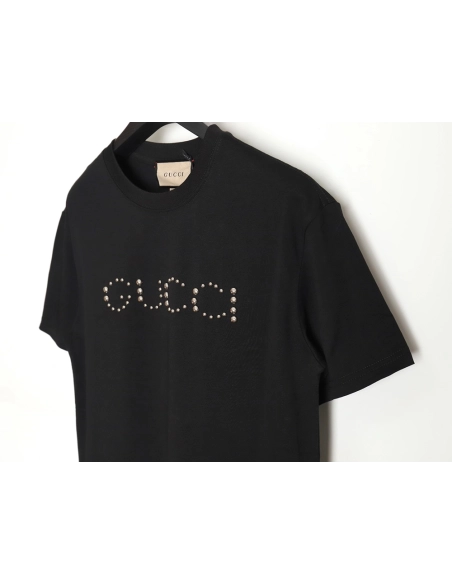 Reps Gucci early spring new rivet logo round neck t-shirt TSK1,All order with free shipping Reps Gucci