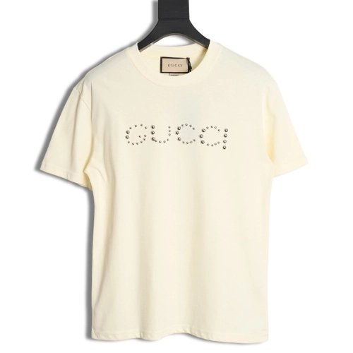 Reps Gucci early spring new rivet logo round neck t-shirt,All order with free shipping Reps Gucci