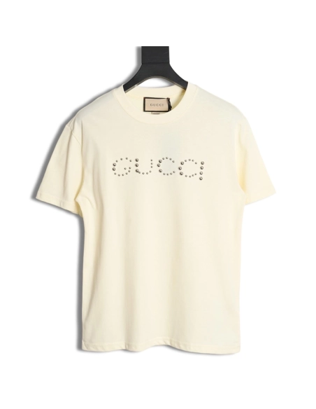 Reps Gucci early spring new rivet logo round neck t-shirt,All order with free shipping Reps Gucci