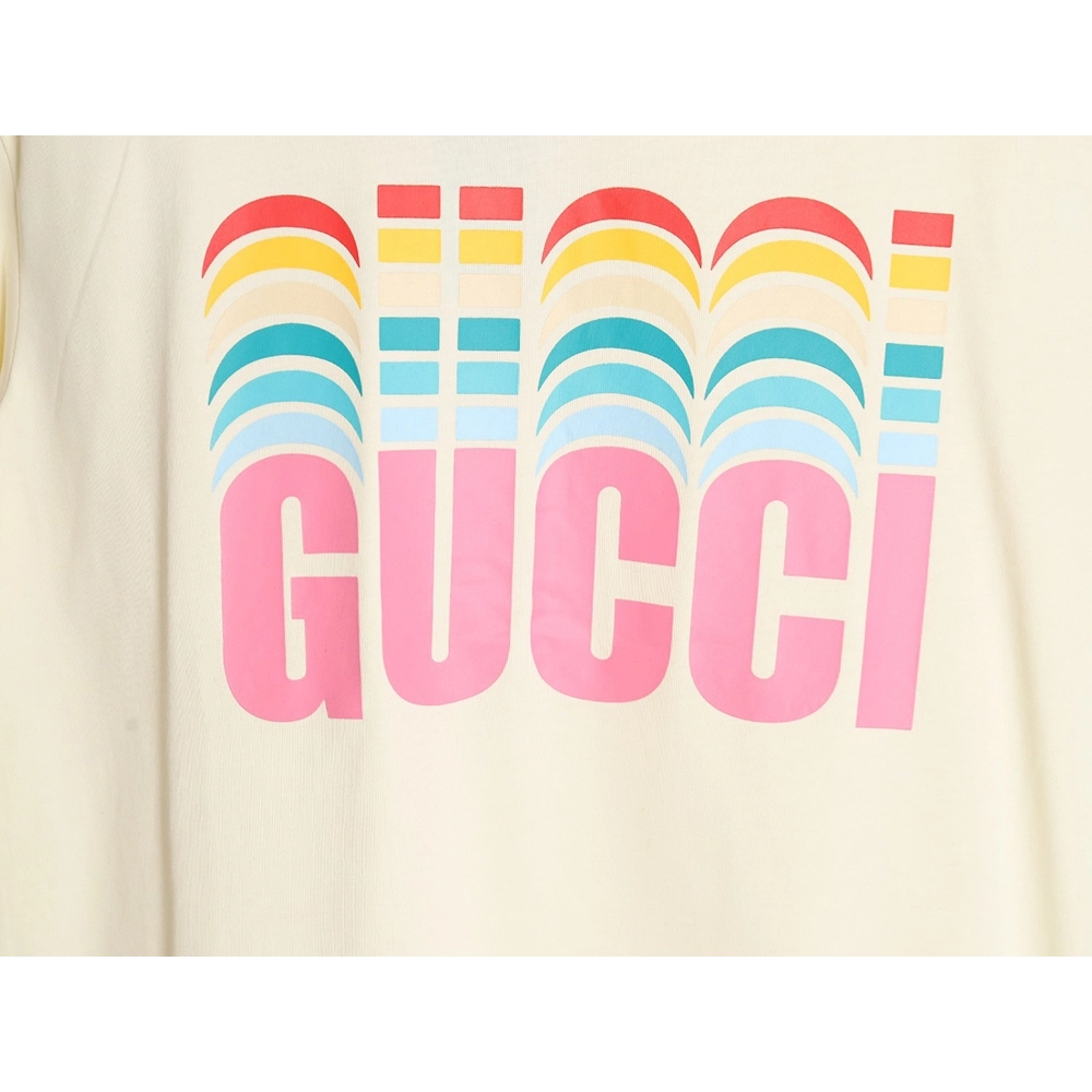 Reps Gucci classic rainbow logo wide T-shirt,All order with free shipping Reps Gucci
