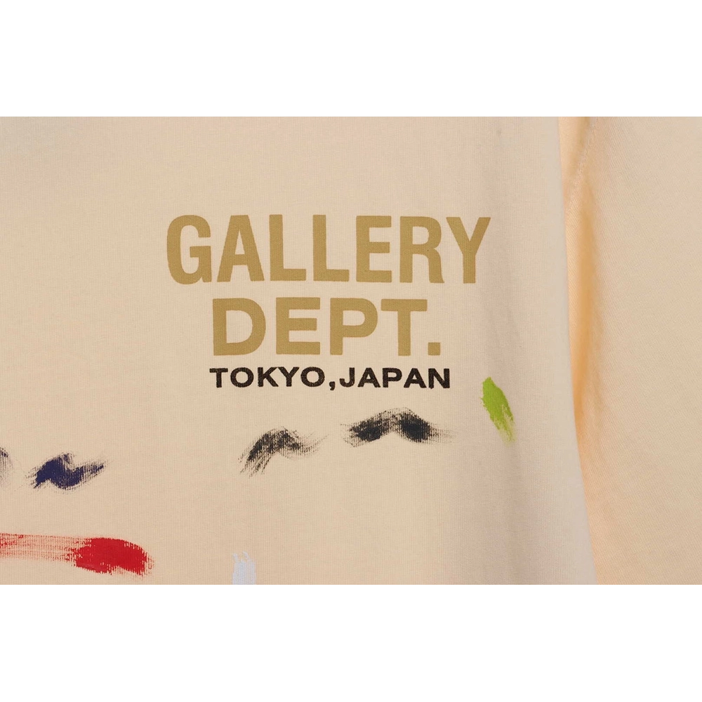 Gallery Dept distressed washed hand-painted graffiti printed T-shirt,All order with free shipping Gallery Dept