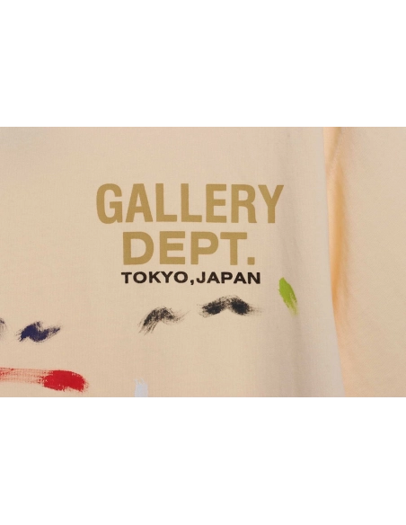 Gallery Dept distressed washed hand-painted graffiti printed T-shirt,All order with free shipping Gallery Dept