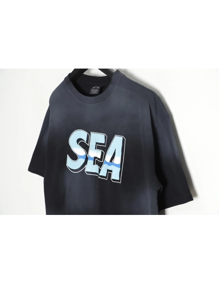 Saint Micheal 23SS sea letter washed short-sleeved T-shirt,All order with free shipping Saint Michael