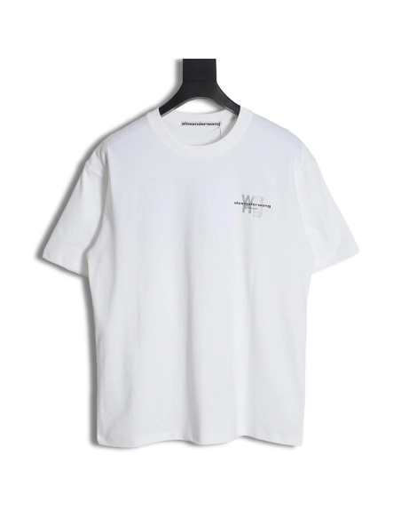 Discount Alexander Wang 23SS Reflective Letter Print Short Sleeve T-Shirt,All order with free shipping Discount Alexander Wang