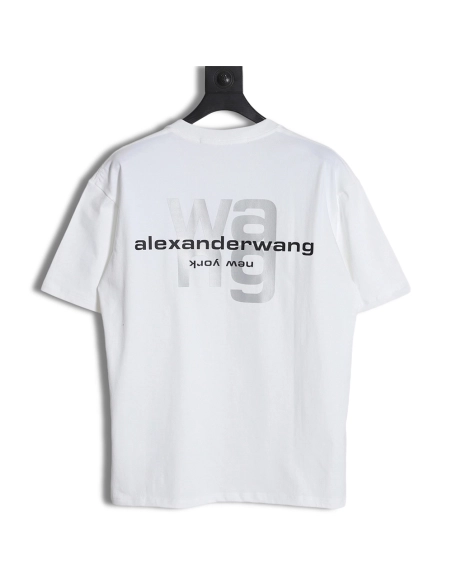 Discount Alexander Wang 23SS Reflective Letter Print Short Sleeve T-Shirt,All order with free shipping Discount Alexander Wang