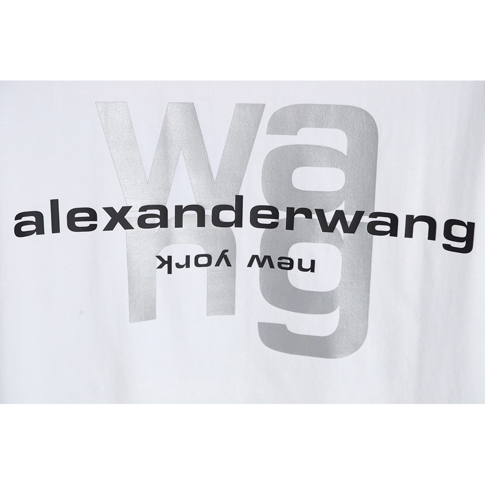 Discount Alexander Wang 23SS Reflective Letter Print Short Sleeve T-Shirt,All order with free shipping Discount Alexander Wang
