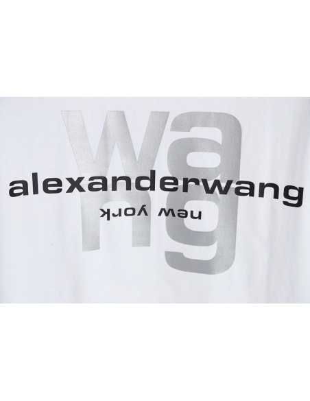 Discount Alexander Wang 23SS Reflective Letter Print Short Sleeve T-Shirt,All order with free shipping Discount Alexander Wang