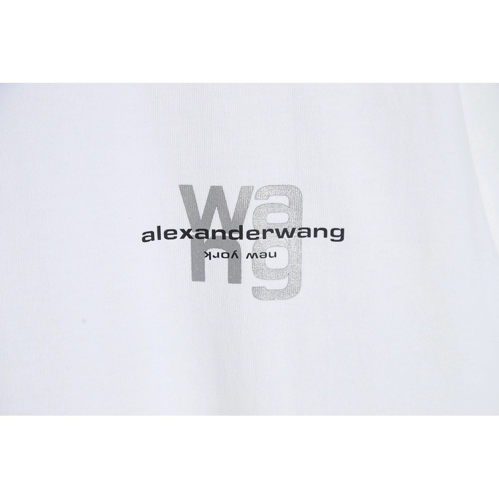 Discount Alexander Wang 23SS Reflective Letter Print Short Sleeve T-Shirt,All order with free shipping Discount Alexander Wang