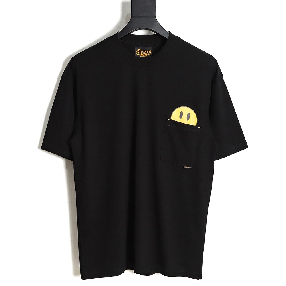 Drew house pocket print small label smiley short-sleeved T-shirt TSK1,All order with free shipping drew house