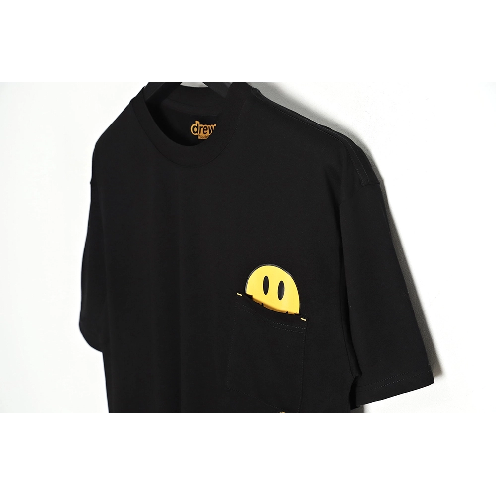 Drew house pocket print small label smiley short-sleeved T-shirt TSK1,All order with free shipping drew house
