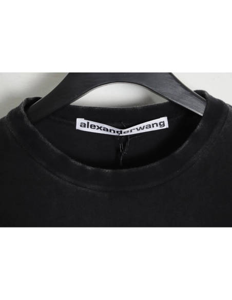 Discount Alexander Wang 23SS washed small letter print T-Shirt,All order with free shipping Discount Alexander Wang