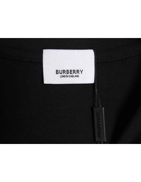 Burberry letter embroidered striped print horse logo T-shirt TSK1,All order with free shipping Burberry