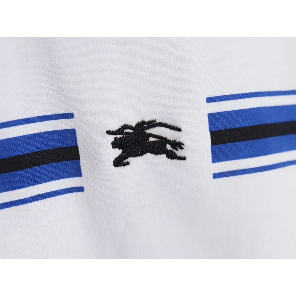 Burberry letter embroidered striped print horse logo T-shirt,All order with free shipping Burberry