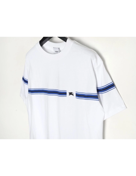 Burberry letter embroidered striped print horse logo T-shirt,All order with free shipping Burberry