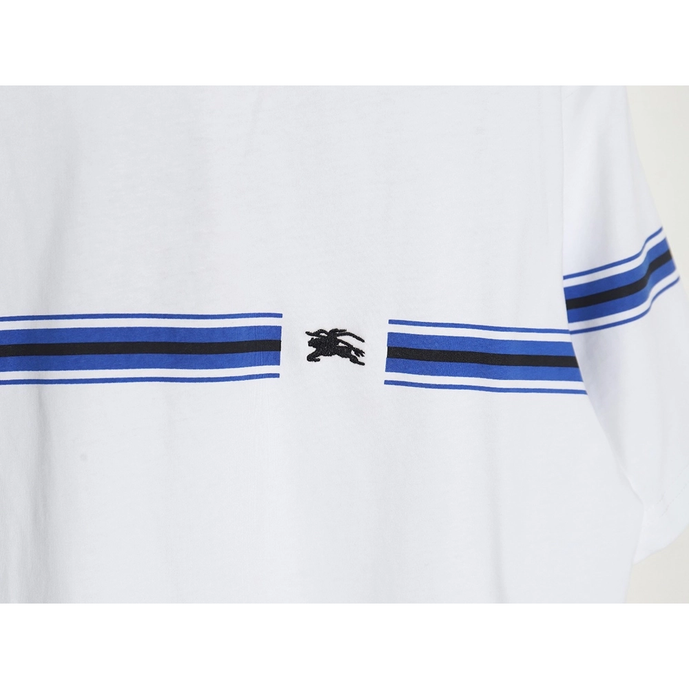 Burberry letter embroidered striped print horse logo T-shirt,All order with free shipping Burberry