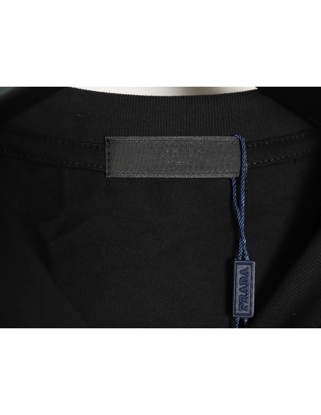 Prada wavy line triangle embroidered short-sleeved T-shirt TSK1,All order with free shipping Prada