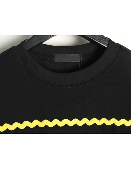 Prada wavy line triangle embroidered short-sleeved T-shirt TSK1,All order with free shipping Prada