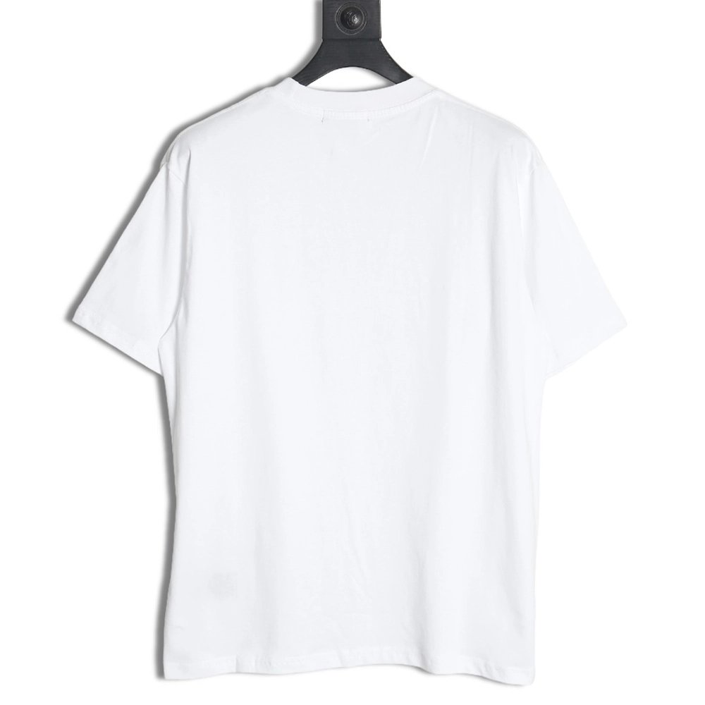 Prada wavy line triangle embroidered short-sleeved T-shirt,All order with free shipping Prada