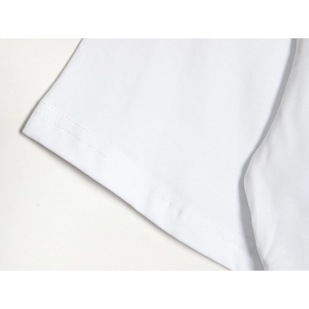 Prada wavy line triangle embroidered short-sleeved T-shirt,All order with free shipping Prada