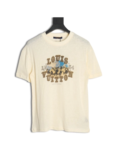 Reps Louis Vuitton Linen Cotton Cloud Short Sleeve T-Shirt,All order with free shipping Reps Louis Vuitton