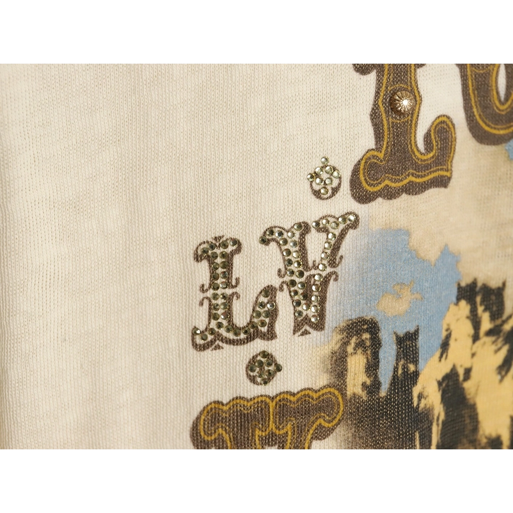 Reps Louis Vuitton Linen Cotton Cloud Short Sleeve T-Shirt,All order with free shipping Reps Louis Vuitton