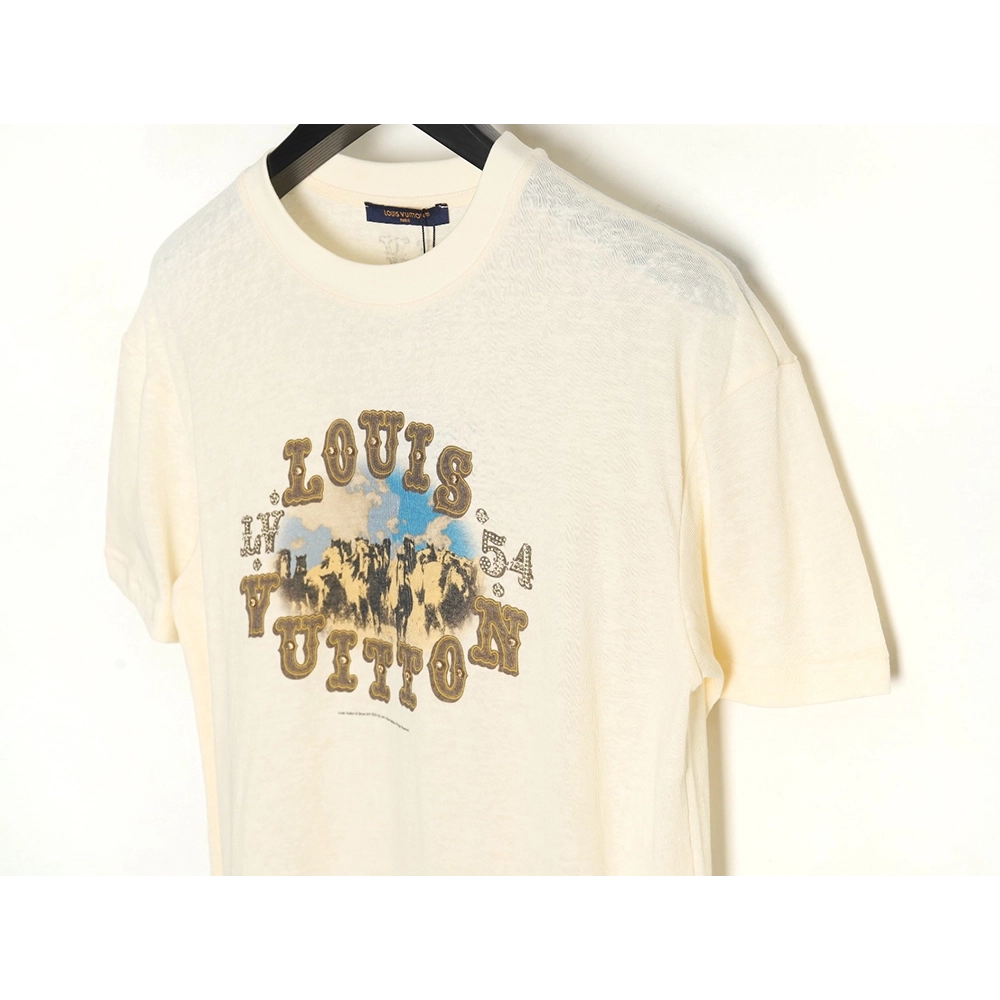 Reps Louis Vuitton Linen Cotton Cloud Short Sleeve T-Shirt,All order with free shipping Reps Louis Vuitton