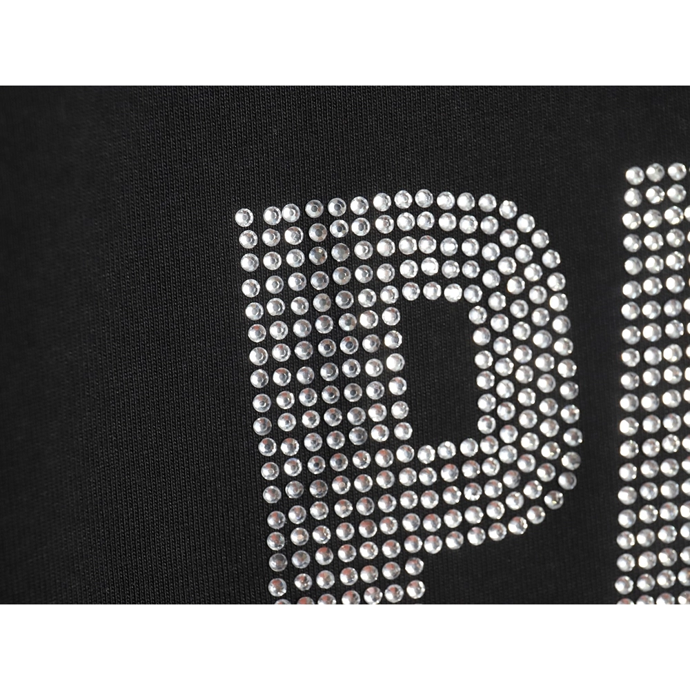 Balenciaga Lettering Rhinestone Short Sleeve T-Shirt,All order with free shipping Balenciaga