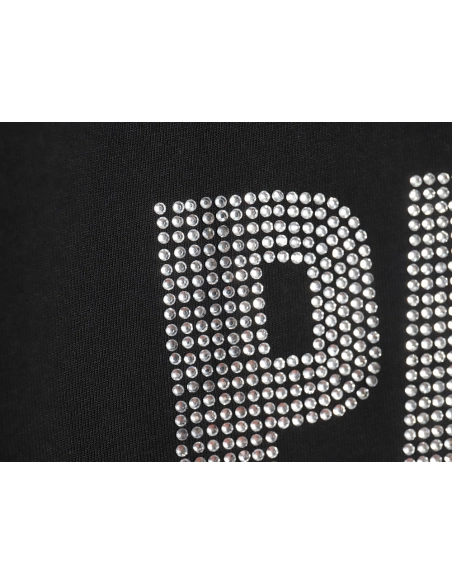 Balenciaga Lettering Rhinestone Short Sleeve T-Shirt,All order with free shipping Balenciaga