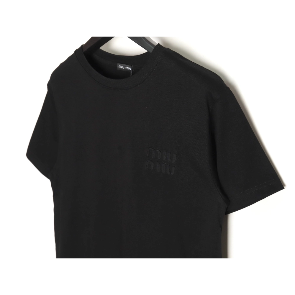 miu miu short-sleeved T-shirt with small logo patch TSK2,All order with free shipping Miu Miu