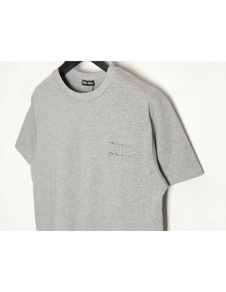 miu miu short-sleeved T-shirt with small logo patch TSK1,All order with free shipping Miu Miu