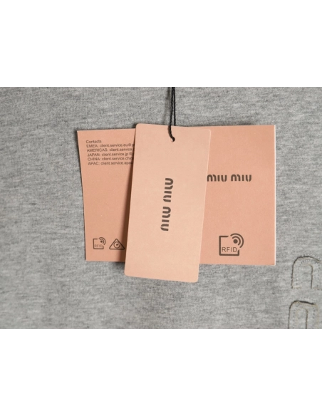 miu miu short-sleeved T-shirt with small logo patch TSK1,All order with free shipping Miu Miu