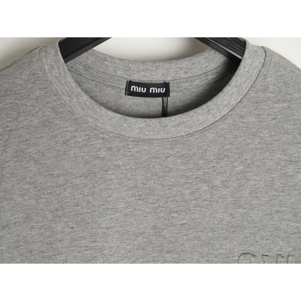 miu miu short-sleeved T-shirt with small logo patch TSK1,All order with free shipping Miu Miu