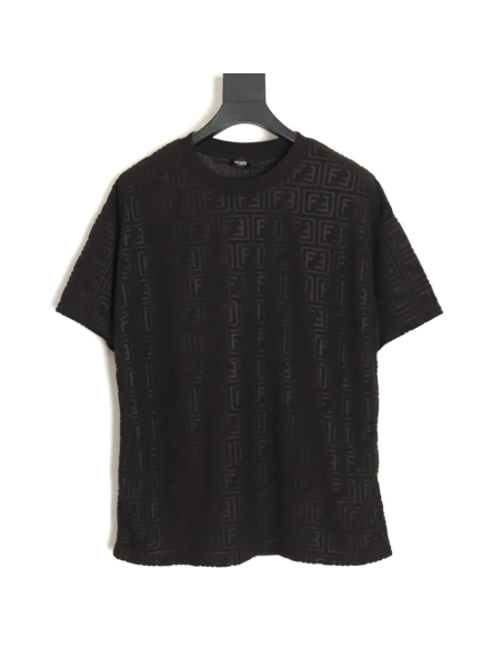 Fendi 24ss all over printed double F embossed jacquard T-shirt,All order with free shipping Fendi