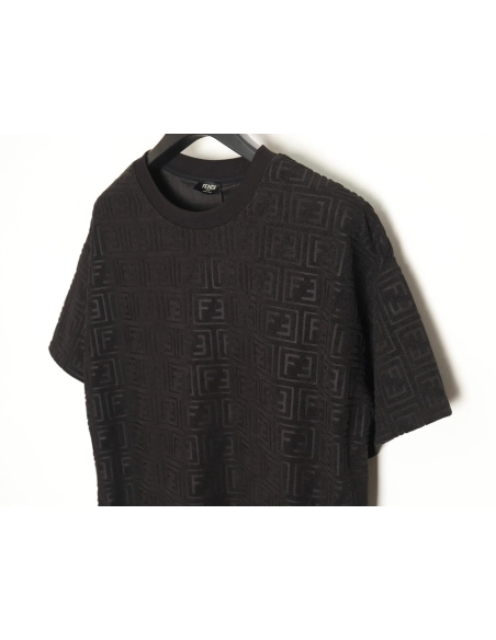 Fendi 24ss all over printed double F embossed jacquard T-shirt,All order with free shipping Fendi