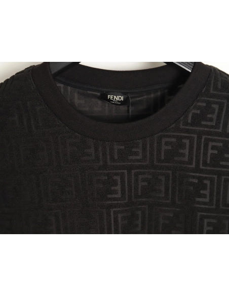 Fendi 24ss all over printed double F embossed jacquard T-shirt,All order with free shipping Fendi