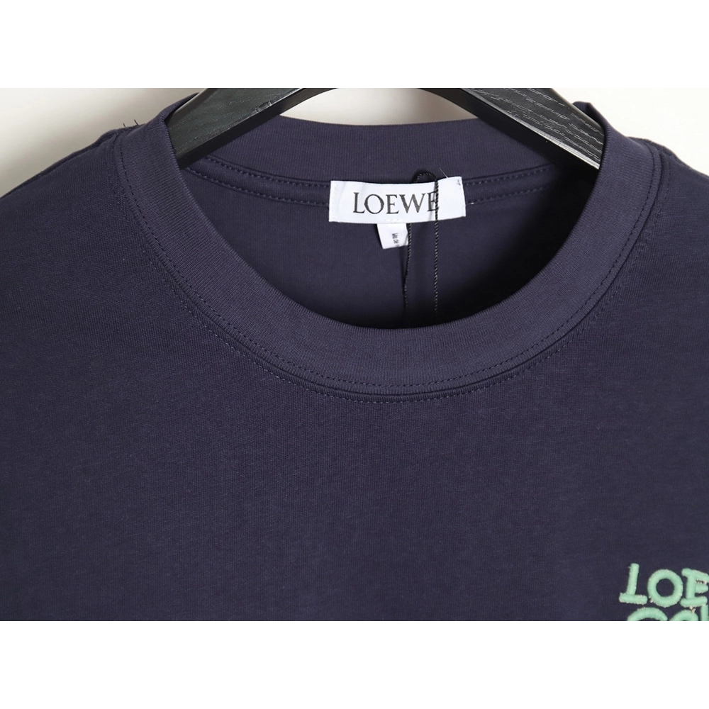 Loewe Contrast Color Embroidered LOGO Couple Short Sleeve T-Shirt TSK1,All order with free shipping Loewe