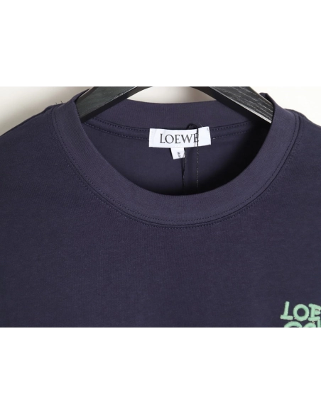 Loewe Contrast Color Embroidered LOGO Couple Short Sleeve T-Shirt TSK1,All order with free shipping Loewe