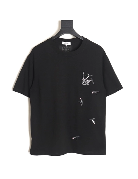 Loewe Penguin Logo Embroidered Short Sleeve T-Shirt TSK1,All order with free shipping Loewe