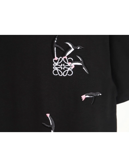 Loewe Penguin Logo Embroidered Short Sleeve T-Shirt TSK1,All order with free shipping Loewe