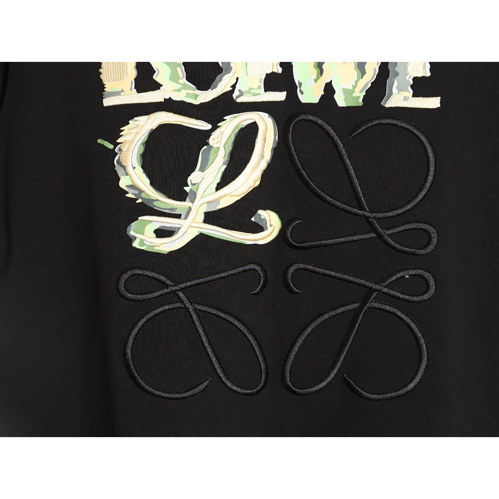 Loewe Anagram Half Hand-Painted Embroidered Short Sleeve T-Shirt TSK1,All order with free shipping Loewe