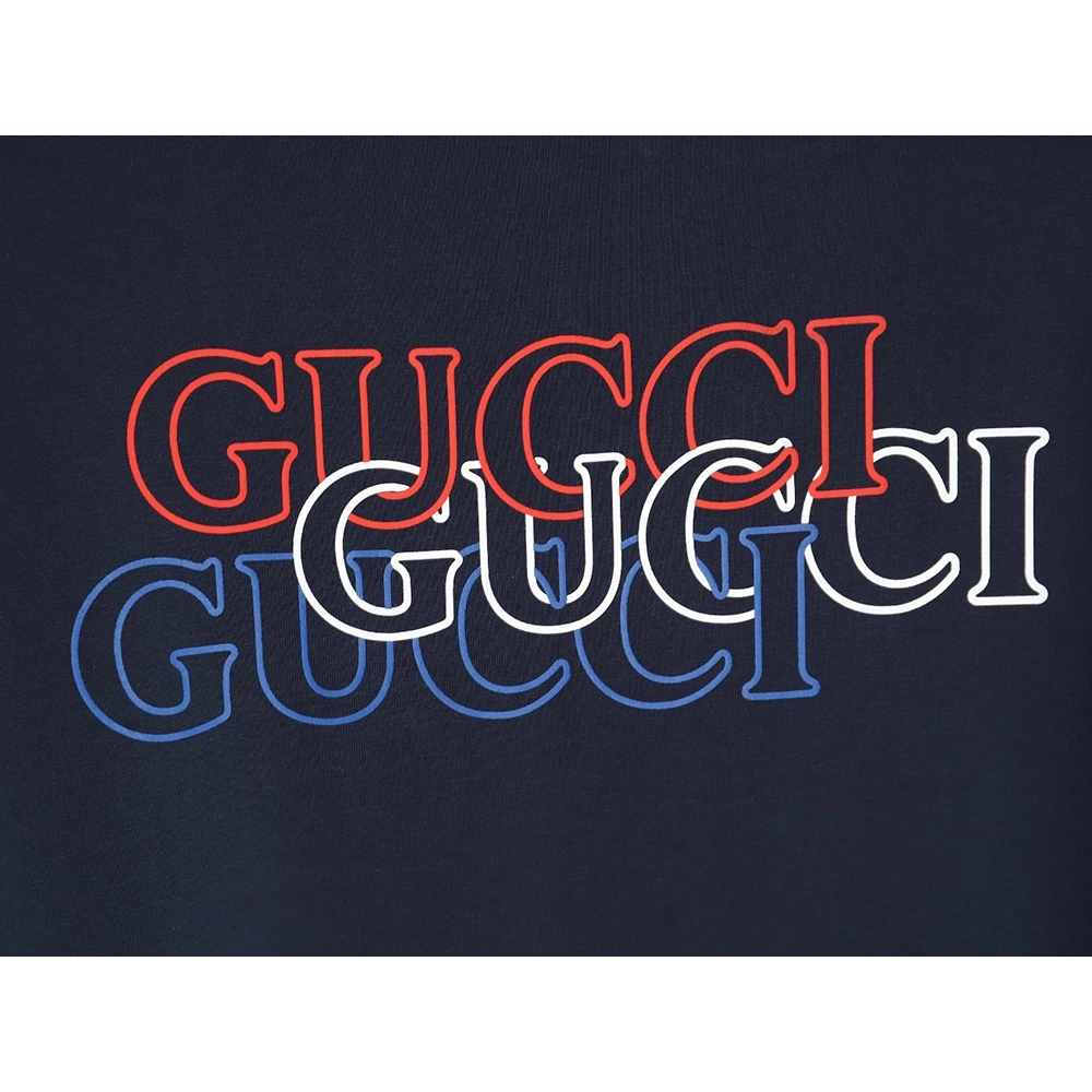 Reps Gucci Red,All order with free shipping  White and Blue G Print Round Neck Short Sleeve T-shirt,All order with free shipping