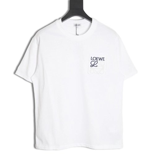 Loewe Pocket 3D Embroidered T-shirt,All order with free shipping Loewe