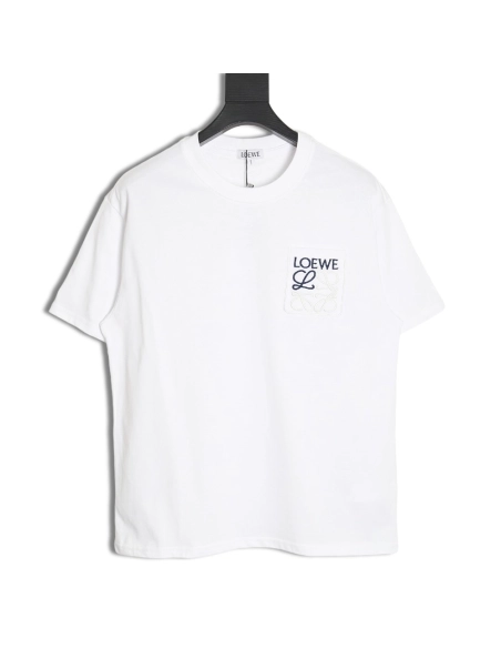 Loewe Pocket 3D Embroidered T-shirt,All order with free shipping Loewe