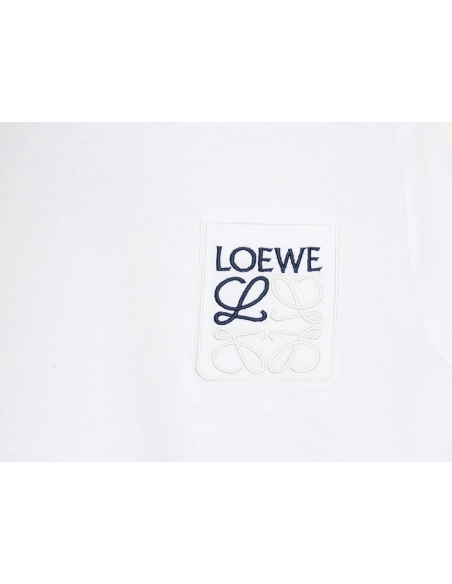 Loewe Pocket 3D Embroidered T-shirt,All order with free shipping Loewe