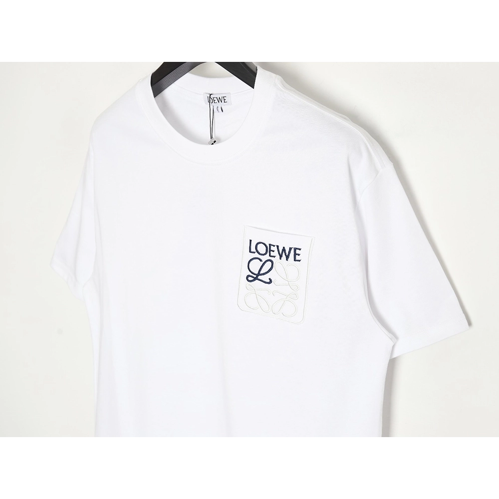 Loewe Pocket 3D Embroidered T-shirt,All order with free shipping Loewe